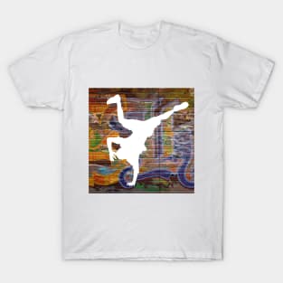 Break Dancer on Graffiti Background 5 T-Shirt